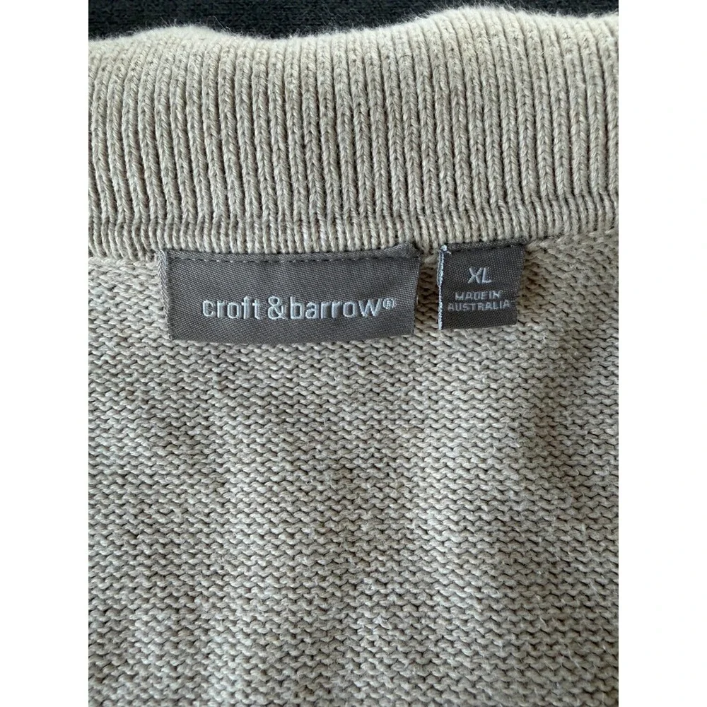 Croft and Barrow Zip Sweater Womens XL Beige Minimalist Normcore Capsule Neutral - Picture 5 of 9